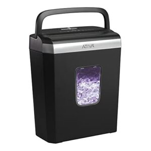 Ativa® 6-Sheet Cross-Cut Shredder, Black, A06CC19