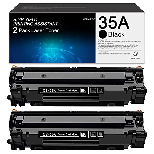 35A Toner Cartridge CB435A Black - (High Yield ) ONWA 2-Pack Compatible 35A CB435A Toner Cartridge Replacement for HP P1006 P1002 P1003 P1004 P1005 P1007 P1008 P1009 Printer