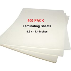 mprt laminating sheets, 3 mil clear thermal laminating pouches 8.9 x 11.4 inches laminate sheets paper for laminator, 500-pack