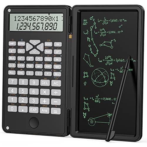 LMAIVE Scientific Calculators, Calculators 12-Digit Calculator with Writing Tablet, Foldable Financial Calculator, LCD Dual Display Desk Calculator Pocket Calculator for School Office