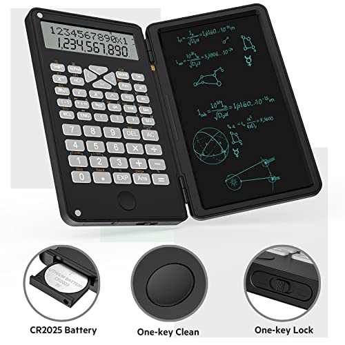 LMAIVE Scientific Calculators, Calculators 12-Digit Calculator with Writing Tablet, Foldable Financial Calculator, LCD Dual Display Desk Calculator Pocket Calculator for School Office