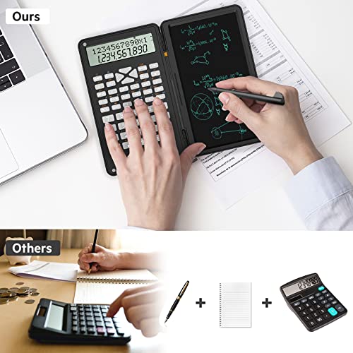 LMAIVE Scientific Calculators, Calculators 12-Digit Calculator with Writing Tablet, Foldable Financial Calculator, LCD Dual Display Desk Calculator Pocket Calculator for School Office