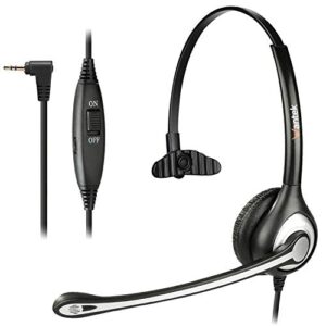 Wantek 2.5mm Telephone Headset with Mic Noise Cancelling, Office Phone Headset Compatible with AT&T ML17929 Panasonic Vtech RCA Uniden Cisco SPA Grandstream Polycom Cordless Dect Phones(F600J25)