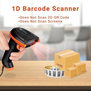 Tera Upgraded USB Laser 1D Barcode Scanner Wired Officially Certified Dustproof Shockproof Waterproof IP65 Ergonomic Handle Ultra Long Bar Code Reader Fast and Precise Scan Plug and Play L5100Y