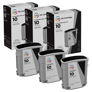 ld products remanufactured ink cartridge replacement for hp 10 c4844a high yield (black, 3-pack)