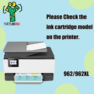 YATUNINK Remanufactured Ink Cartridge Replacement for HP 962XL Black 962 XL Cyan Magenta Yellow Ink Cartridges Combo Pack for HP Officejet 9012 OfficeJet Pro 9010 9015 9018 9020 9025 Printer (4 Pack)