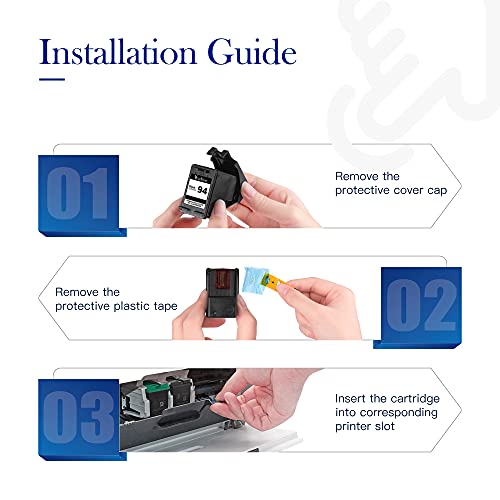 Valuetoner Remanufactured Ink Cartridge Replacement for HP 94 C9350FN C8765WN for Officejet 150 100 H470 9800 7310 7210, Deskjet 460, PSC 1610 2355 Printer (Black, 2 Pack)
