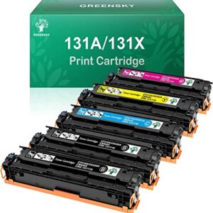 131X 131A High Yield Toner Cartridge Replacement Compatible with HP 131A 131X CF210X CF211A CF212A CF213A Pro 200 Color MFP M276nw M251nw Printer (Black, Cyan, Yellow, Magenta, 5-Pack)