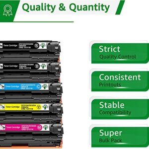 131X 131A High Yield Toner Cartridge Replacement Compatible with HP 131A 131X CF210X CF211A CF212A CF213A Pro 200 Color MFP M276nw M251nw Printer (Black, Cyan, Yellow, Magenta, 5-Pack)