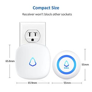 Caregiver Pager, Wireless Panic Buttons Elderly Monitoring Assistance Products for Seniors,Patients,Disabled,intercom for Elderly at Home,Shower Room, Student at Classroom