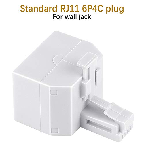 Uvital RJ11 Plug 1 to 2 Dual Phone Line Splitter Wall Jack Split into Two Modular Converter Adapter