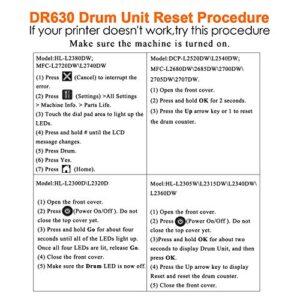 XZMHX DR630 DR-630 Replacement Drum Unit (Not Toner) Compatible for Brother MFC-L2700DW MFC-L2720DW MFC-L2740DW HL-L2300D HL-L2340DW HL-L2380DW DCP-L2540DW Printer (1P Drum Unit ONLY)