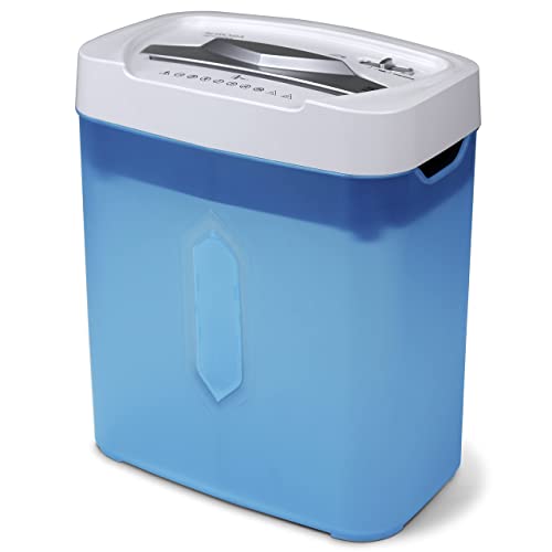 Aurora AU1232XA Anti-Jam 12-Sheet Crosscut Paper/ Credit Card Shredder with 5.2-Gallon Wastebasket (White/ Semi Translucent Blue)