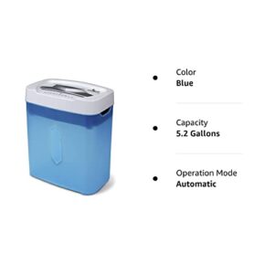 Aurora AU1232XA Anti-Jam 12-Sheet Crosscut Paper/ Credit Card Shredder with 5.2-Gallon Wastebasket (White/ Semi Translucent Blue)