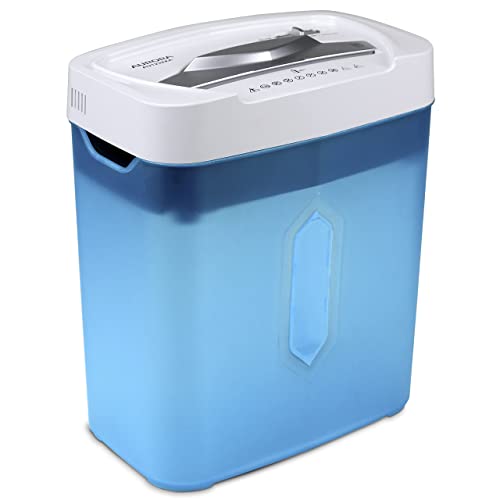 Aurora AU1232XA Anti-Jam 12-Sheet Crosscut Paper/ Credit Card Shredder with 5.2-Gallon Wastebasket (White/ Semi Translucent Blue)