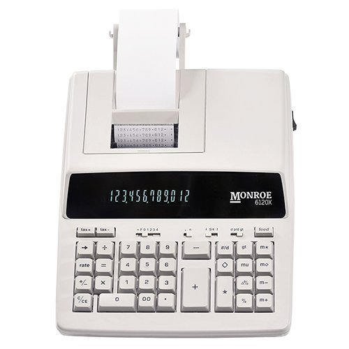 Monroe Systems for Business 6120X Genuine Monroe 12-Digit Print/Display Business Medium-Duty Calculator, Ivory