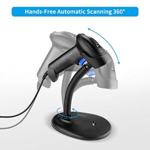 NetumScan Handheld USB 1D Barcode Scanner with Stand, Wired CCD Bar Code Reader for POS System Sensing, Store, Supermarket, Warehouse