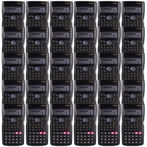 30 packs scientific calculator bulk, individually packaged saillong 2 line engineering classroom math calculators for middle school, high school, college student and teacher, and business, black
