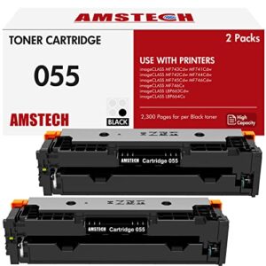 055 055h mf743cdw standard capacity black toner cartridge 2 pack compatible replacement for canon 055 crg-055 for canon color imageclass mf743cdw mf741cdw mf746cdw mf740c mf745cdw lbp664cdw printer