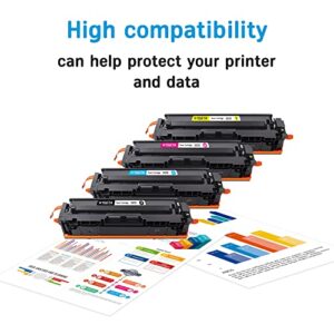 WISETA 202X 202A CF500X Compatible Toner Cartridge Replacement for HP 202X CF500X 202A CF500A Compatible with HP Pro MFP M281fdw M281cdw M254dw M281 M254 M280nw Printer(1Black 1Cyan 1Magenta 1Yellow)