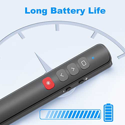 Towlup Presentation Clicker, 2 in 1 USB Type C Powerpoint Clicker with Laser Pointer, Wireless Presentation Remote Slide Clicker for Mac, Computer, Laptop, Smart Board - Battery Operated