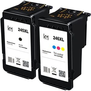 245XL246XL Ink Cartridge Replacement for Canon Ink Cartridge 245 and 246 PG-245 244 PG-243 Compatible with Canon Printer MG2525 MG2420 MG2920 MG3020 mx490 MX492 TR4520 TS3120 TS202 (1Black1Color)