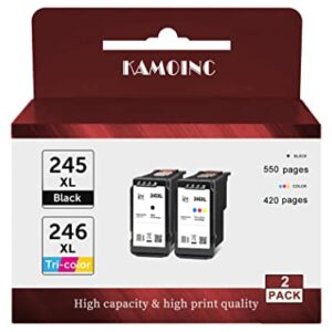 245XL246XL Ink Cartridge Replacement for Canon Ink Cartridge 245 and 246 PG-245 244 PG-243 Compatible with Canon Printer MG2525 MG2420 MG2920 MG3020 mx490 MX492 TR4520 TS3120 TS202 (1Black1Color)