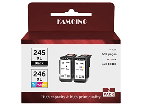 245XL246XL Ink Cartridge Replacement for Canon Ink Cartridge 245 and 246 PG-245 244 PG-243 Compatible with Canon Printer MG2525 MG2420 MG2920 MG3020 mx490 MX492 TR4520 TS3120 TS202 (1Black1Color)