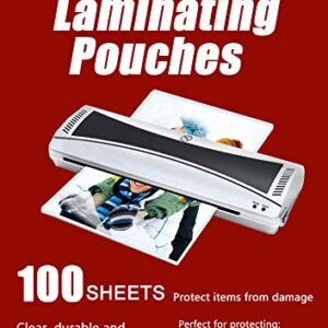 Halcent 4"x6" Thermal Laminating Pouches, 3 mil Thermal Laminator Pouches Sheets for Sealed Photo Card Documents, Glossy Laminate Pouch 100-Pack(4.3" x 6.3")