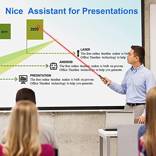 Wireless Presentation Clicker, 2 in 1 USB Type C Powerpoint Clicker with Laser Pointer, Clicker for Powerpoint Presentation Remote PPT PowerPoint Clicker for Mac,Computer, Keynote,Laptop