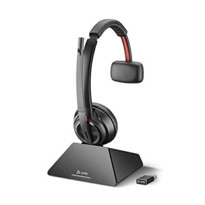 plantronics – savi 8210 office – wireless dect single-ear (mono) headset – noise canceling mic – connects to deskphone/pc/mac – works with teams (certified), zoom & more