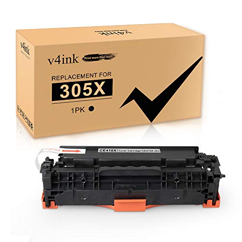 v4ink Remanufactured Toner Cartridge Replacement for HP 305X 305A CE410X CE410A Toner High Yield Black Ink for HP Pro 400 MFP M475dn M475dw M451nw M451dn M451dw PRO 300 M375nw M351 Printer