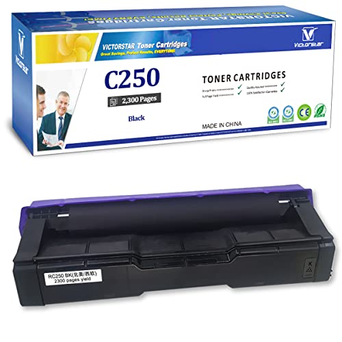 Compatible Toner Cartridge SP C250 C261 Black High Capacity 2300 Pages for RICOH Aficio SP C250DN C250SF C261SFN C261SFNw C261DNw Laser Printers VICTORSTAR