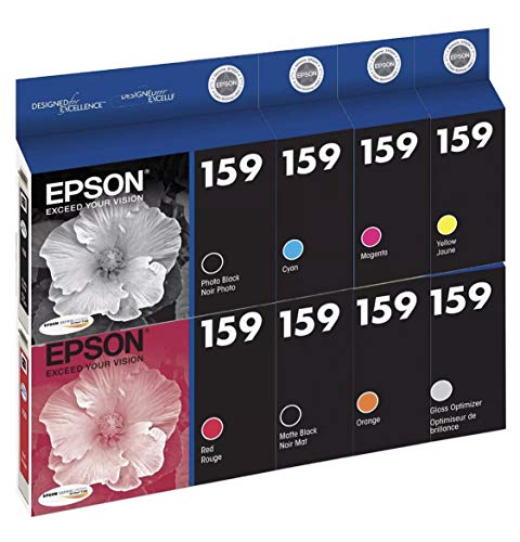 Epson UltraChrome Hi-Gloss 2 Ink Cartridges for Epson Stylus R2000 Photo Printer (Set of 8)