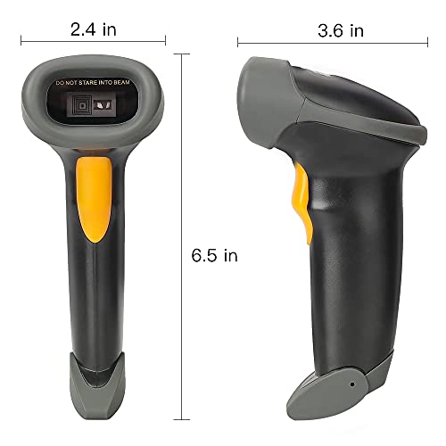 1D CCD 2.4G Wireless Bar Code Scanner Versatile 2 in 1 (Wireless+USB Wired), UNIDEEPLY Automatic Barcode Reader Scanner 196 Feet Indoor Transmission Distance, Scanning Gun for PC Computers, Black