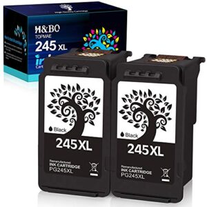 h&bo topmae remanufactured ink cartridge replacement for canon pg-245 pg-243 243xl 245xl black for canon pixma mg2522 ts3320 tr4527 mg2522 tr4520 mg2525 ts3322 mx490 printer(2 black)