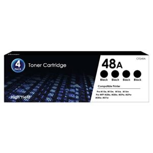 48a black toner cartridges 4 pack compatible replacement for hp 48a cf248a compatible with laserjet pro m15w m15a m16w m16a toner laserjet mfp m28w m29w m30w m31w m28a m29a printer (black)