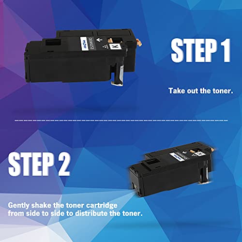 INK E-SALE Compatible Toner Cartridge Replacement for Dell 525 E525 E525W (KCMY, 4 Packs), for use with Dell E525W Color Laser Printer for 593-BBJX 593-BBJU 593-BBJV 593-BBJW