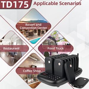 Retekess TD175 Restaurant Pager System,Pagers for Restaurants,Vibration Only,7 Call Modes,1640ft Long Range,16 Buzzers for Restaurant, Food Truck, Church Nursery
