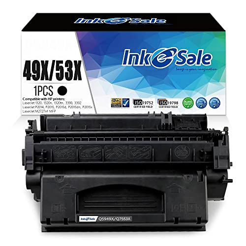 INK E-SALE Compatible Q5949X Q7553X Toner Cartridge Replacement for HP 49X Q5949X 53X Q7553X (Black 1Pack) for use in HP LaserJet P2015dn P2015 P2015d 1320 1320n 3390 3392 M2727nf P2014 P2010 Printer