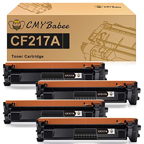 CMYBabee Compatible Toner Cartridge Replacement for HP 17A Toner Cartridge CF217A 217A for HP Laserjet Pro MFP M130fw M102w M130nw M130fn M130a M102a M130 M102 Printer Black Ink (4 Packs)