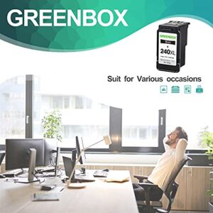 GREENBOX Remanufactured 240XL Black Ink Cartridge Replacement for Canon PG-240XL 240 XL for Canon PIXMA MG3620 TS5120 MX532 MX472 MX452 MG3522 MG2120 MG3520 MG3220 Printer (1 Black)