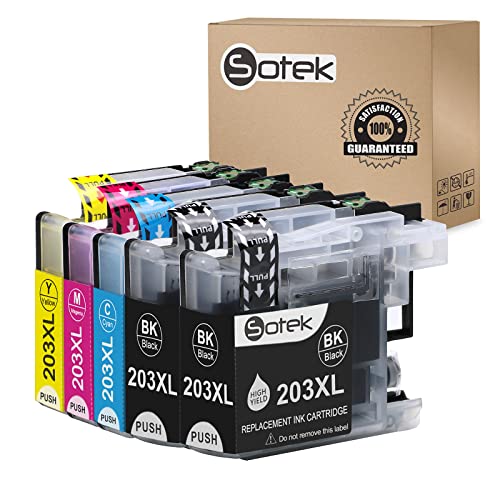 Sotek Compatible Ink Cartridge Replacement for LC203XL LC203 LC201, Use with MFC J480DW J680DW J880DW J460DW J485DW J885DW J5520DW J4320DW J4420DW J4620DW J5620 J5720DW (1 Set+ 1 BK)