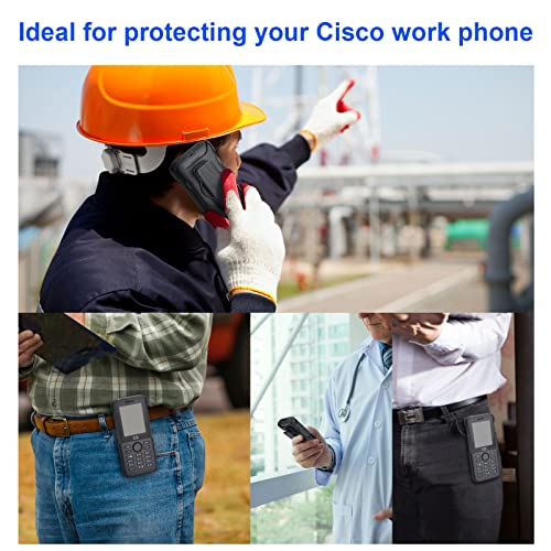 iGuerburn VoIP Phone Case for Cisco 8821 & Cisco 8821-EX, Cisco Phone Holder with 360° Swivel Belt Clip (Black)
