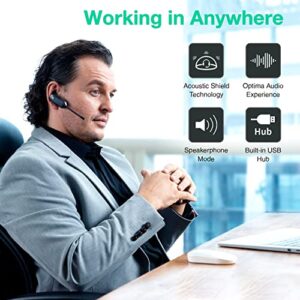 Yealink WH63 Wireless Headset with EHS60 Adapter DECT Headset Teams Zoom Certified Headset Compatible for Cisco Avaya Poly Grandstream IP VoIP Phones SIP Phones Noise Canceling Mic Stereo Single Ear
