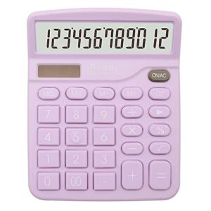 purple calculator, upiho basic office calculator, desktop calculator 12 digit with large lcd display for purple office supplies with sensitive button, purple desk accessories, school supplies
