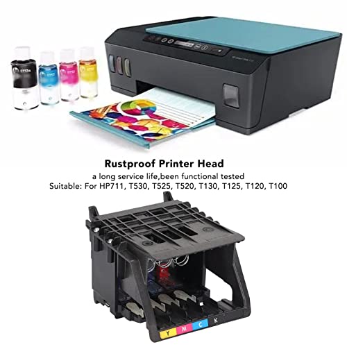 Print Head Replacement for HP HP711 T530 T525 T520 T130 T125 T120 T100, Rustproof Plotter Printhead for HP, Printer Parts Accessory