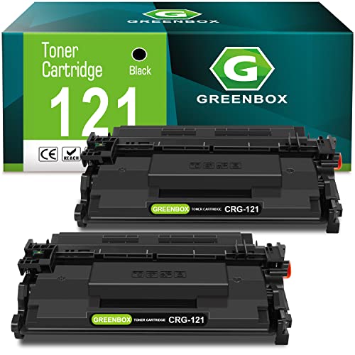 GREENBOX Compatible CRG-121 High Yield Black Toner Cartridge Replacement for Canon 121 CRG121 CRG-121 3252C001 for imageCLASS D1650 D1620 Printer (2 Black, 5,000 Pages), Canon CRG-121