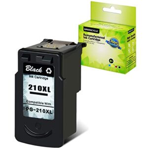greencycle remanufactured ink cartridge compatible for canon pg-210xl 210xl used in pixma mp495 ip2702 mp230 mp240 mp250 mp280 mp480 mp490 mp499 mx330 mx340 mx350 mx410 mx420 printer(1 pack, black)