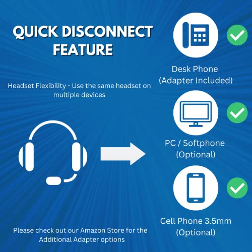 Headset Training Solution (Includes 2 x TruVoice HD-550 Premium Double Ear Headsets with Noise Canceling Microphone,Training Cord and Smart Lead - Works with 99% of Phones with RJ9 Headset Port)